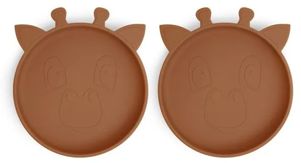 Nuuroo Akila silikontallrik 2-pack - Caramel Café