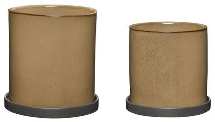 Hübsch Era Blomkruka Beige Set med 2