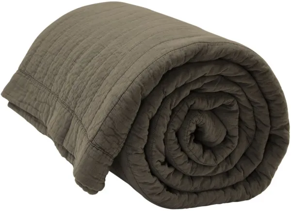 Magnhild, Quiltat överkast, bark, 280x280 cm