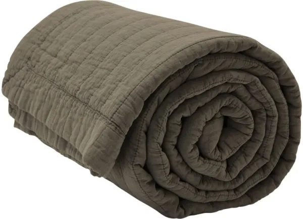 Magnhild, Quiltat överkast, bark, 160x280 cm