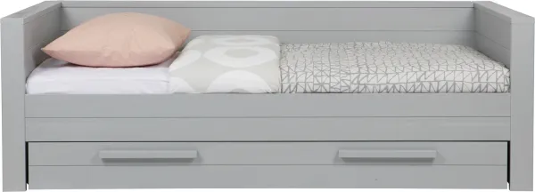 Dennis, bäddsoffa, grå, H73x101x219 cm, furu